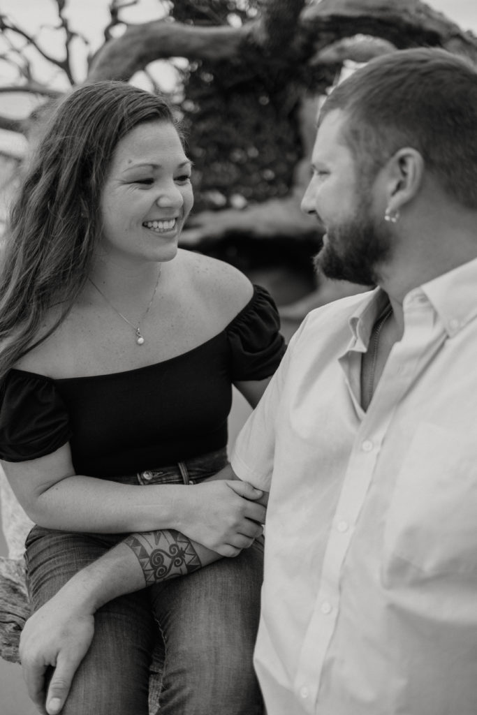 Couple posing for photos during Georgia engagement session 